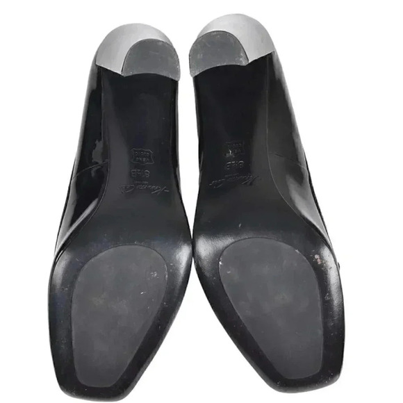 Kenneth Cole Black Patent Leather Heels Penny Loafers Size  8.5 - Picture 10 of 13